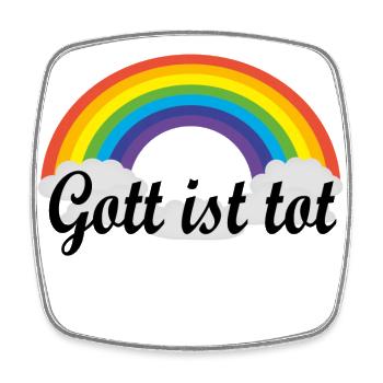 gott ist tot Nietzsche Regenbogen - Viereckiger Kühlschrankmagnet - Weiß - Vorne