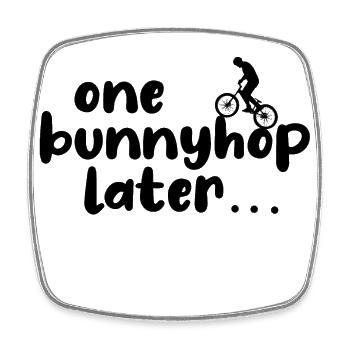 one bunnyhop later - Square fridge magnet - white - Front