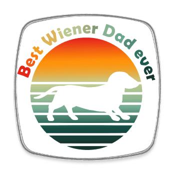 Best Wiener Dad ever - Viereckiger Kühlschrankmagnet - Weiß - Vorne