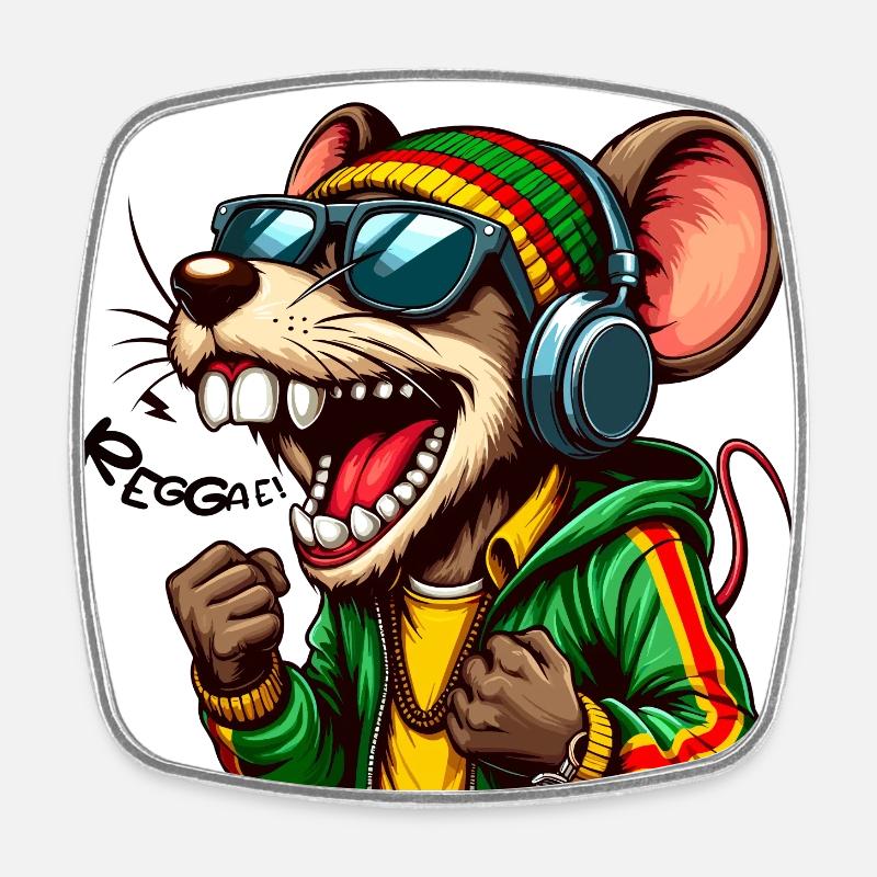 Reggae - Magnet carré - blanc