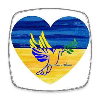 give Peace a chance for Ukraine - Viereckiger Kühlschrankmagnet - Weiß - Vorne
