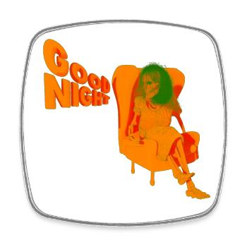 GOOD NIGHT - Square fridge magnet - white - Front