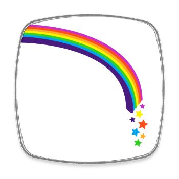 Kidcore Regenbogen Sterne bunt Farben Geschenk - Viereckiger Kühlschrankmagnet - Weiß - Vorne