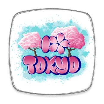 Cherry blossom in Tokyo - Square fridge magnet - white - Front