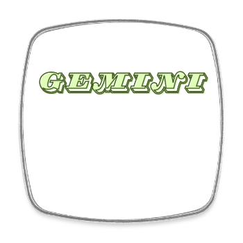 Logo "Gémeaux" - Magnet carré - blanc - Devant