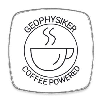 Geophysiker Coffee Powered Geophysik - Viereckiger Kühlschrankmagnet - Weiß - Vorne