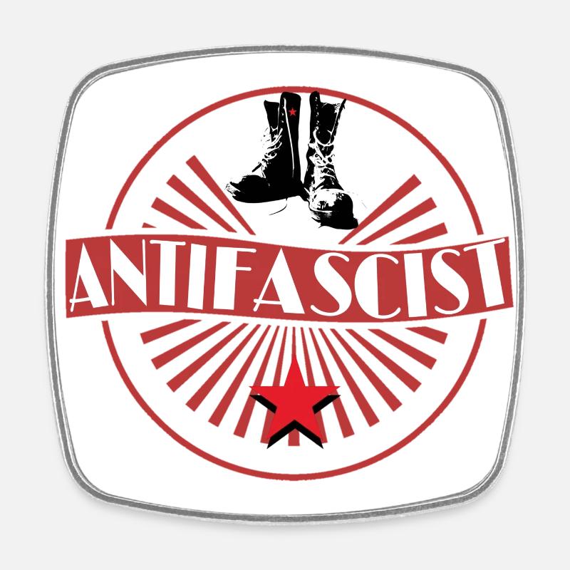 antifa - Magnet carré - blanc