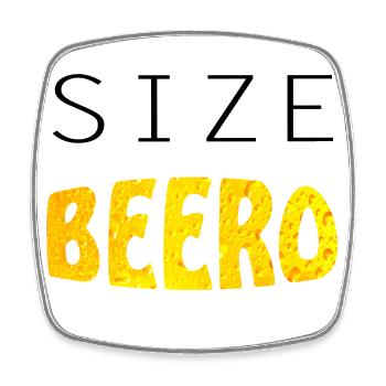 Size Beero - Viereckiger Kühlschrankmagnet - Weiß - Vorne