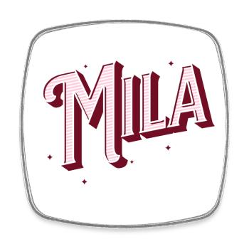 Mila Name tolle Mädchen Geschenkidee - Viereckiger Kühlschrankmagnet - Weiß - Vorne
