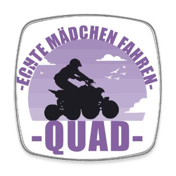 Echte Mädchen fahren Quad! Motorsport Geschenk - Viereckiger Kühlschrankmagnet - Weiß - Vorne