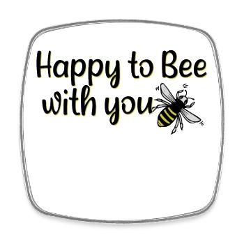 happy to bee with you - Viereckiger Kühlschrankmagnet - Weiß - Vorne