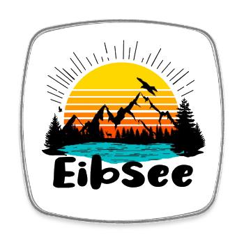 Eibsee - Viereckiger Kühlschrankmagnet - Weiß - Vorne