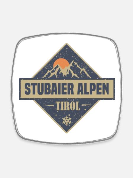 stubaier Alpen - Viereckiger Kühlschrankmagnet - Weiß