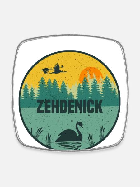 Zehdenick - Viereckiger Kühlschrankmagnet - Weiß