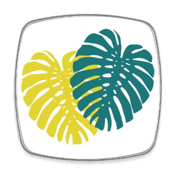 Monstera Blatt - Viereckiger Kühlschrankmagnet - Weiß - Vorne