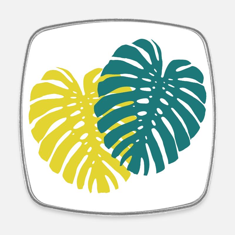 Monstera Blatt - Viereckiger Kühlschrankmagnet - Weiß