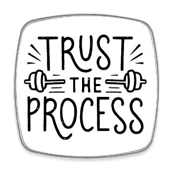 Gym motivation fais confiance au processus - Magnet carré - blanc - Devant