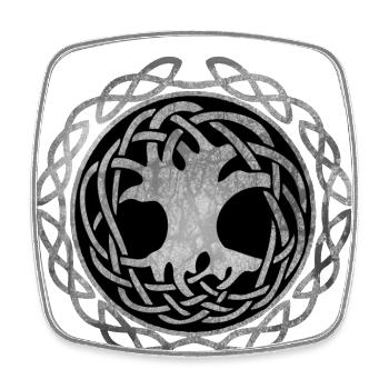 Arbre de vie, Yggdrasil, Arbre de vie, Nordique - Magnet carré - blanc - Devant