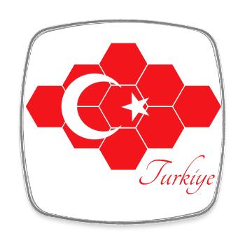 Turkiye - Viereckiger Kühlschrankmagnet - Weiß - Vorne
