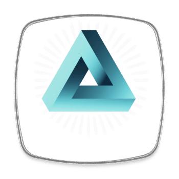 illusion illuminati triangle pyramide nerd maths - Magnet carré - blanc - Devant