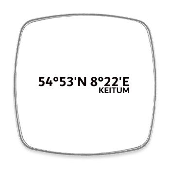 Keitum Koordinaten - Viereckiger Kühlschrankmagnet - Weiß - Vorne
