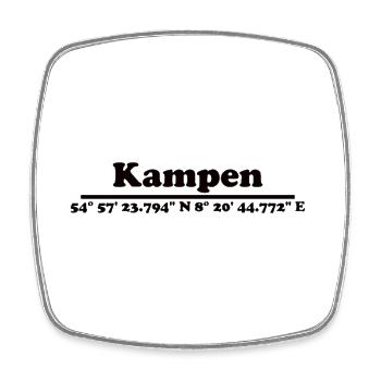 Kampen coordinates - Square fridge magnet - white - Front