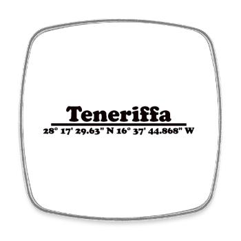 Tenerife Coordinates - Square fridge magnet - white - Front
