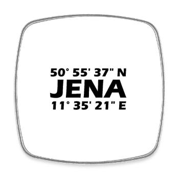 Jena Koordinaten - Viereckiger Kühlschrankmagnet - Weiß - Vorne