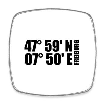 Freiburg im Breisgau coordinates - Square fridge magnet - white - Front