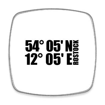 Rostock Coordinates - Square fridge magnet - white - Front