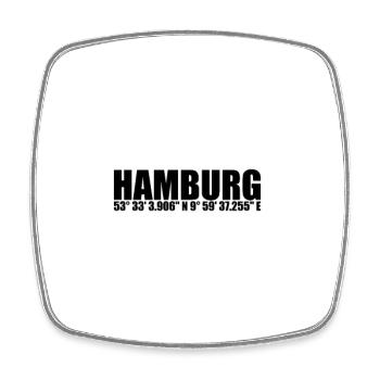 Hamburg koordinaten - Viereckiger Kühlschrankmagnet - Weiß - Vorne