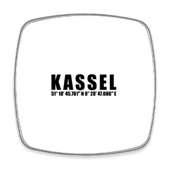 Kassel Koordinaten - Viereckiger Kühlschrankmagnet - Weiß - Vorne