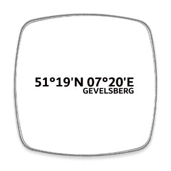Gevelsberg Koordinaten - Viereckiger Kühlschrankmagnet - Weiß - Vorne
