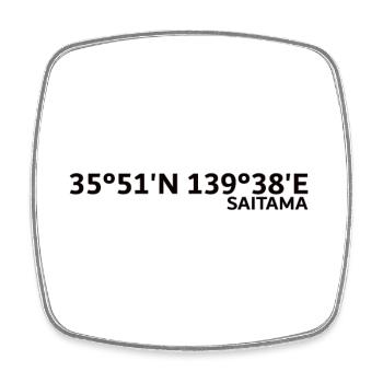 Coordonnées de Saitama - Magnet carré - blanc - Devant