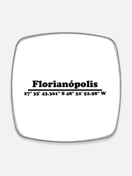 Florianópolis Brésil Coordonnées - Magnet carré - blanc