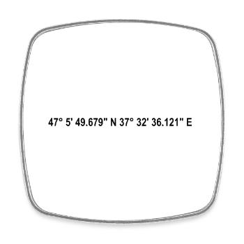 Mariupol Ukraine Coordinates - Square fridge magnet - white - Front