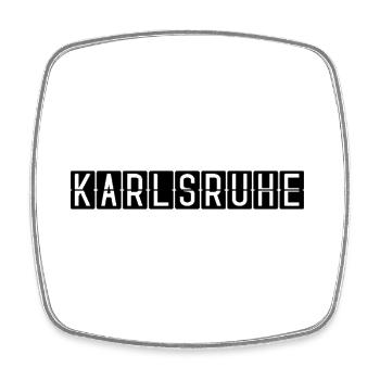 Karlsruhe Flughafentafel - Viereckiger Kühlschrankmagnet - Weiß - Vorne