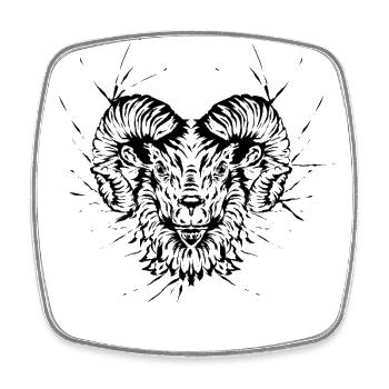 Ram - Square fridge magnet - white - Front