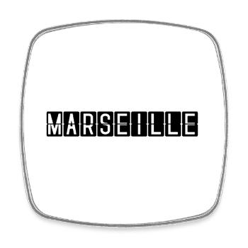 Marseille Flughafentafel - Viereckiger Kühlschrankmagnet - Weiß - Vorne