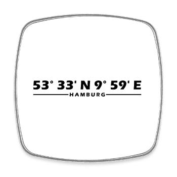 Hamburg coordinates - Square fridge magnet - white - Front