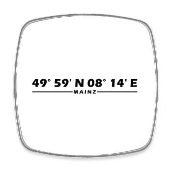 Mainz coordinates - Square fridge magnet - white - Front