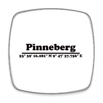 Pinneberg Koordinaten - Viereckiger Kühlschrankmagnet - Weiß - Vorne