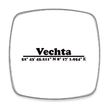 Vechta Koordinaten - Viereckiger Kühlschrankmagnet - Weiß - Vorne