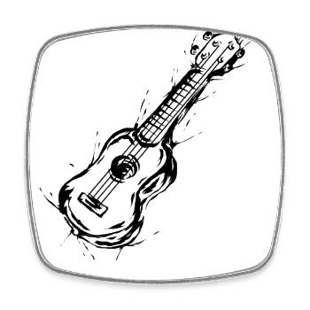 Ukulele - Viereckiger Kühlschrankmagnet - Weiß - Vorne