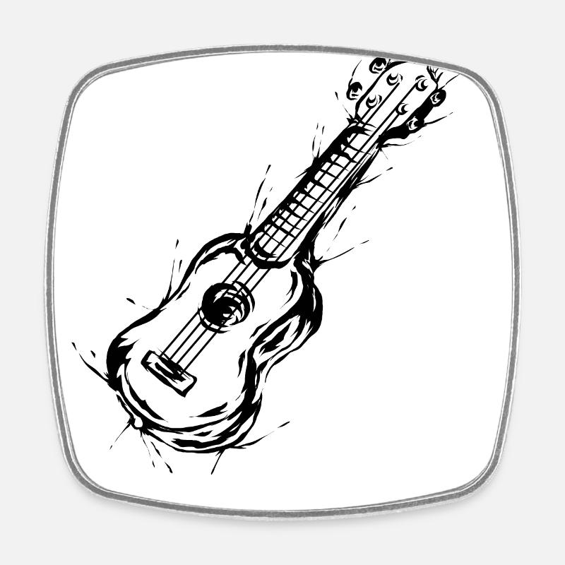 Ukulele - Viereckiger Kühlschrankmagnet - Weiß