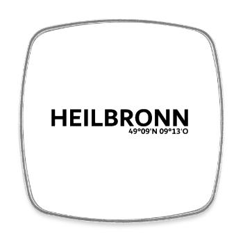 Heilbronn Koordinaten - Viereckiger Kühlschrankmagnet - Weiß - Vorne