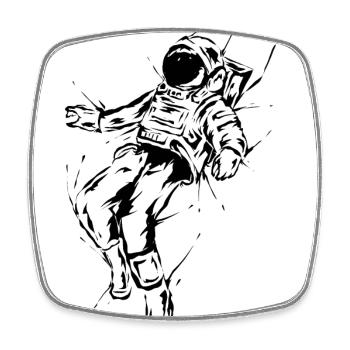 Astronaut - Square fridge magnet - white - Front