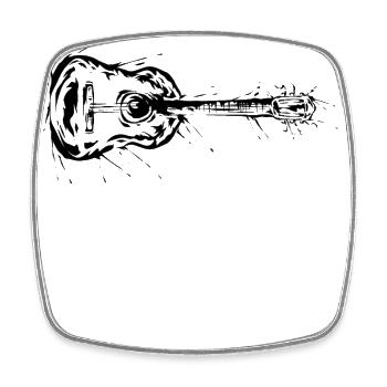 Gitarre - Viereckiger Kühlschrankmagnet - Weiß - Vorne