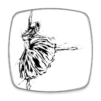 Ballet Dancer - Square fridge magnet - white - Front