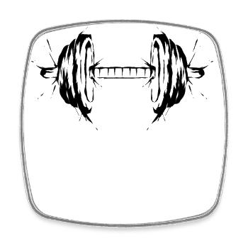 Dumbbell Fitness - Square fridge magnet - white - Front